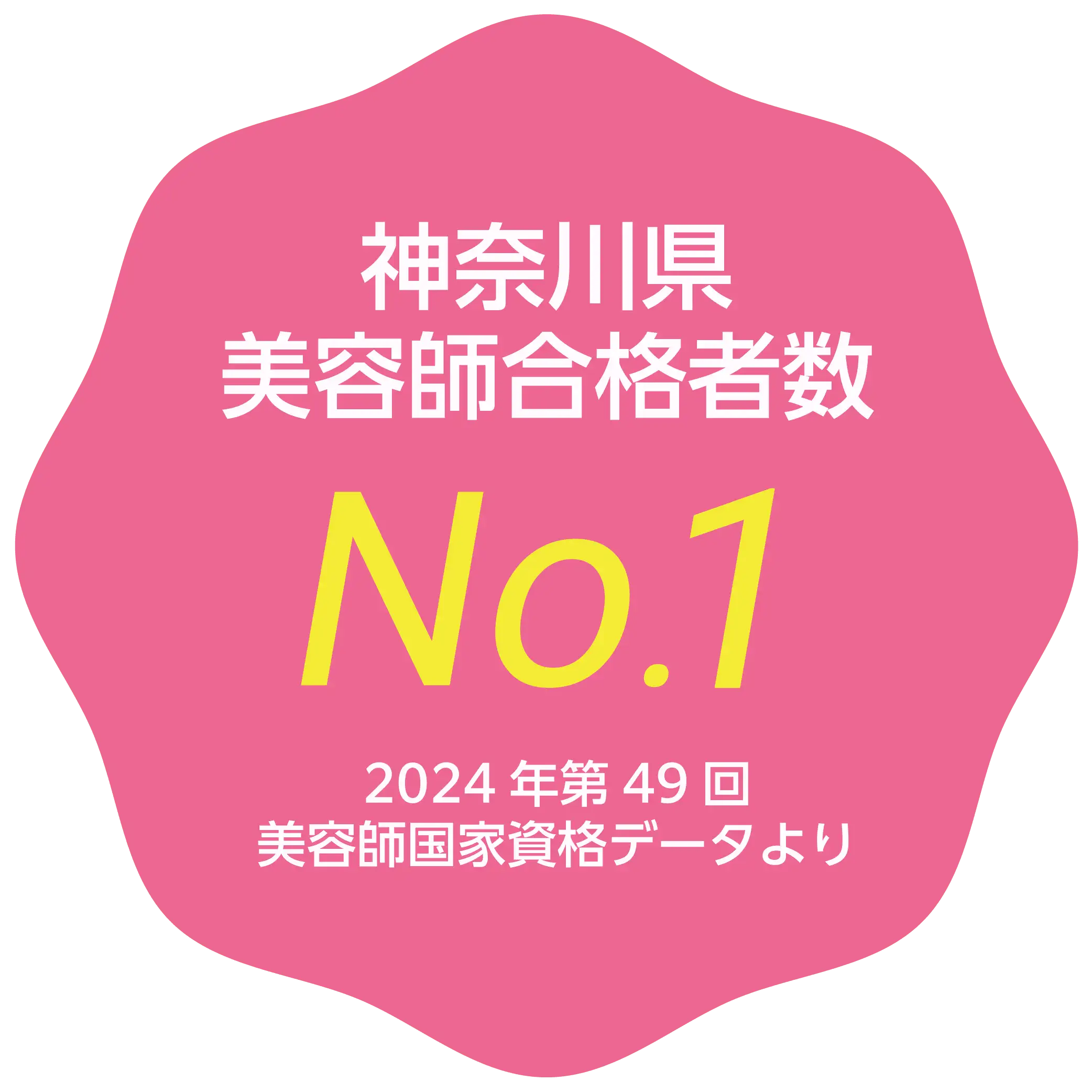 神奈川県美容師合格者数No.1 2024年第49回美容師国家資格データより